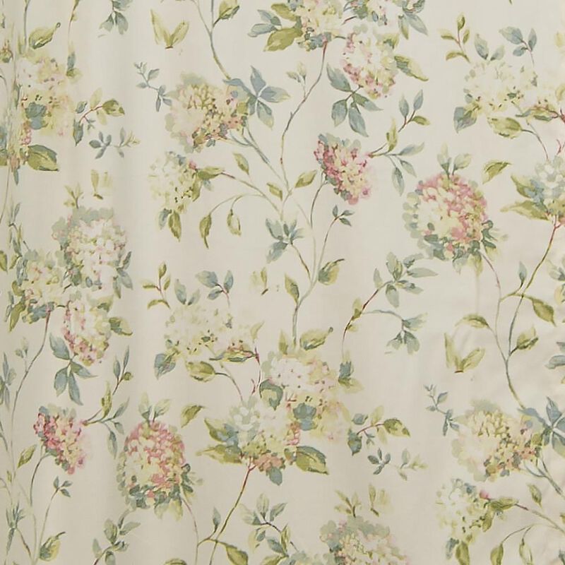 Ellis Curtain Abigail Classic Floral Design Button Holes Shower Curtain 72" x 72" Multicolor
