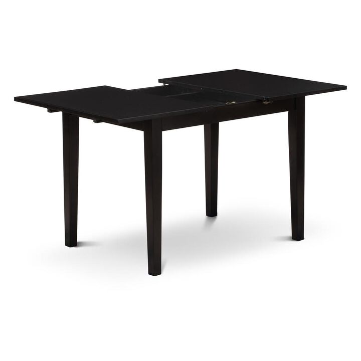 East West Furniture Dining Table Black, NFT-BLK-T
