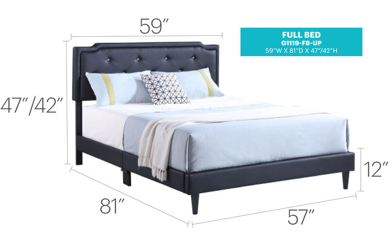 Deb Jewel Tufted Full Panel Bed