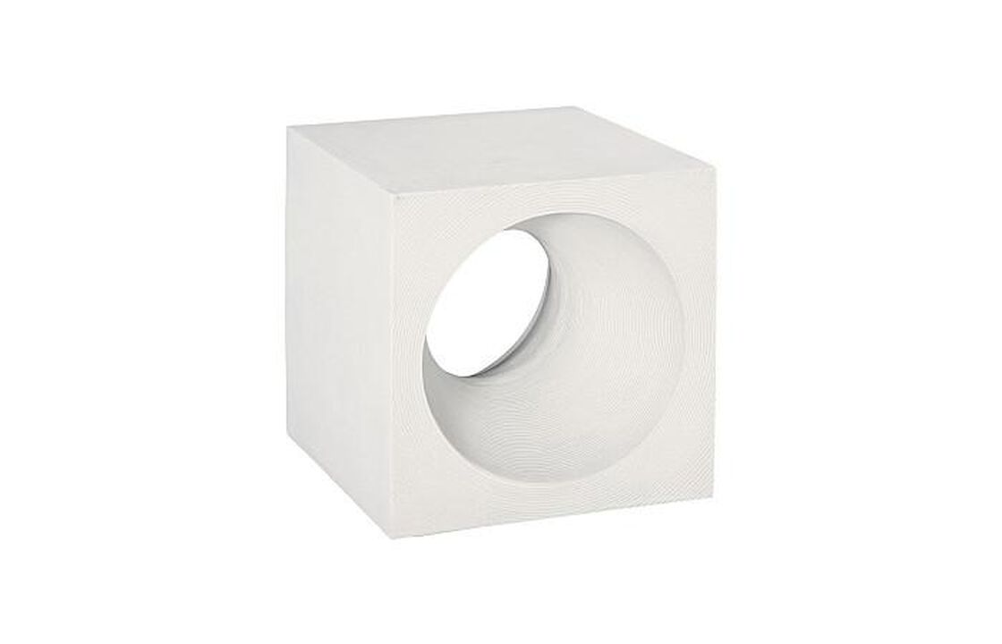 Void White Stone Side Table