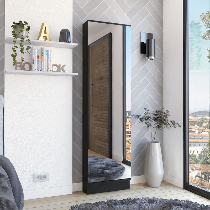 Streamdale Leto Shoe Cabinet with Mirror and Shelves image number 1