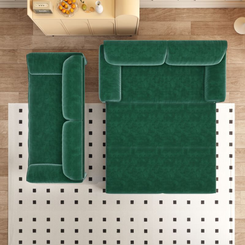 Lescet Velvet Pull‑Out Sleeper Sofa Bed image number 2