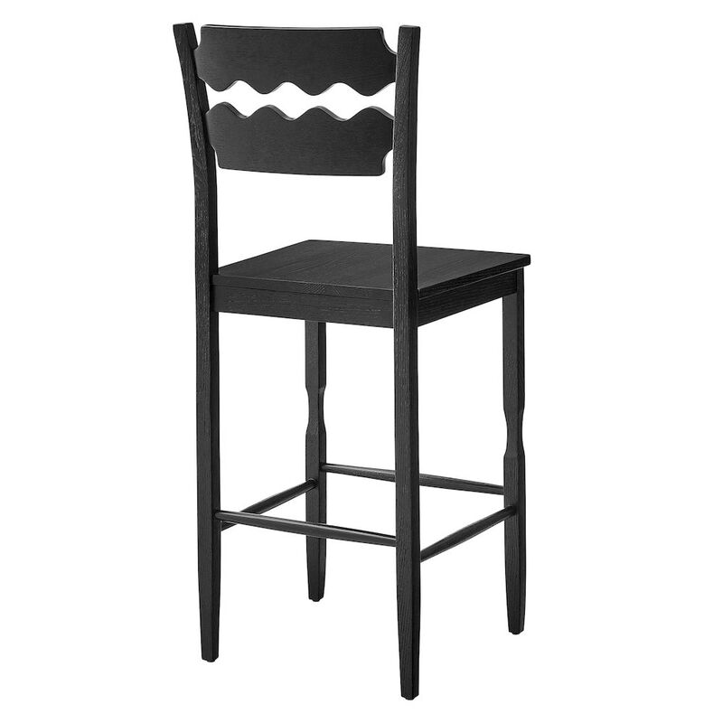 Jax Oak Wood Bar Stool With Wavy Razor Back image number 4
