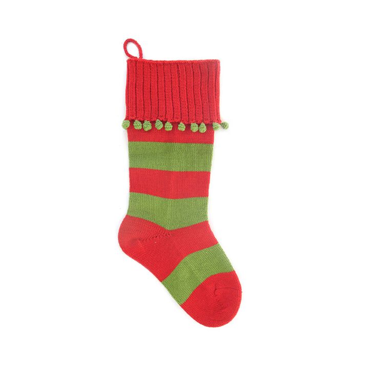 Wide Stripe Rib-Cuff Stocking