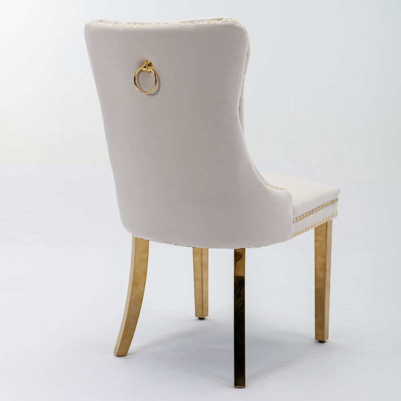 Streamdale Contemporary Velvet Dining Chairs, Set of 2 image number 4