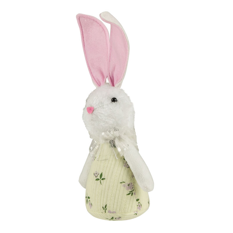11" Yellow Spring Floral Easter Bunny Figure