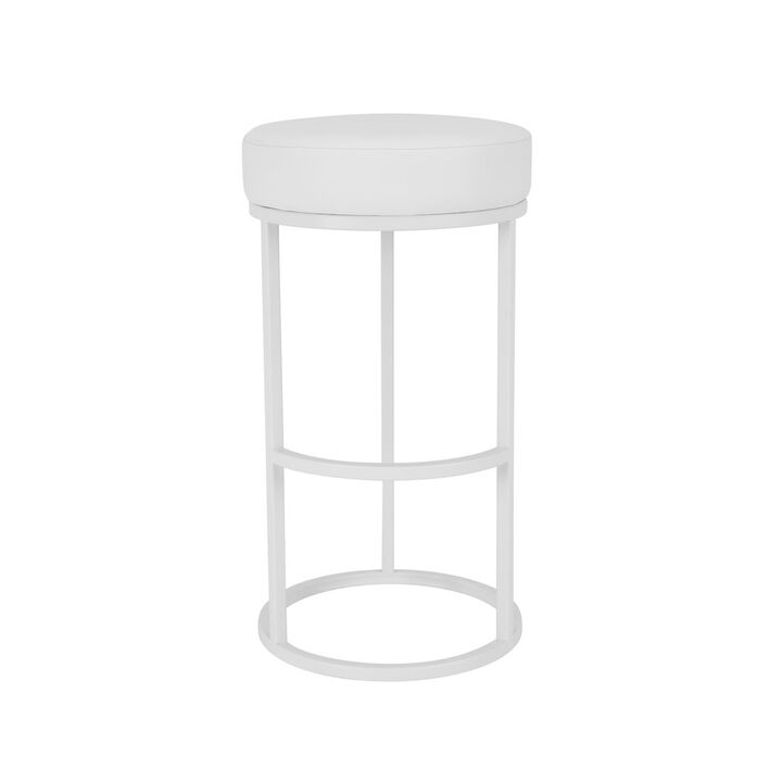 Pangea Home Stan Bar Stool Faux Leather White