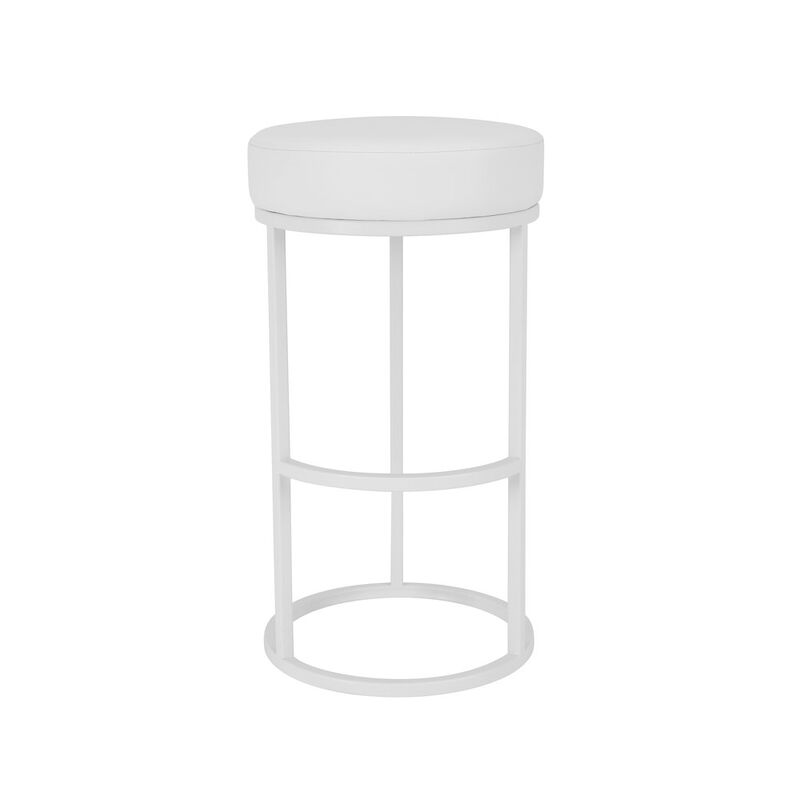 Pangea Home Stan Bar Stool Faux Leather White