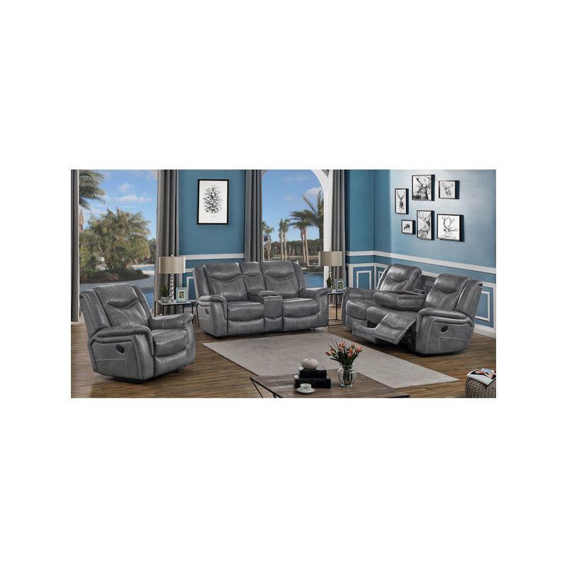 Coaster Co. of America Conrad Upholstered Padded Arm Glider Recliner Grey