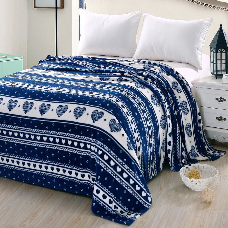 Heartfelt Valentine Micro Plush Blanket Navy - Queen 86 x 86