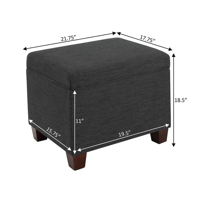 Convenience Concepts Madison Storage Ottoman, Gray