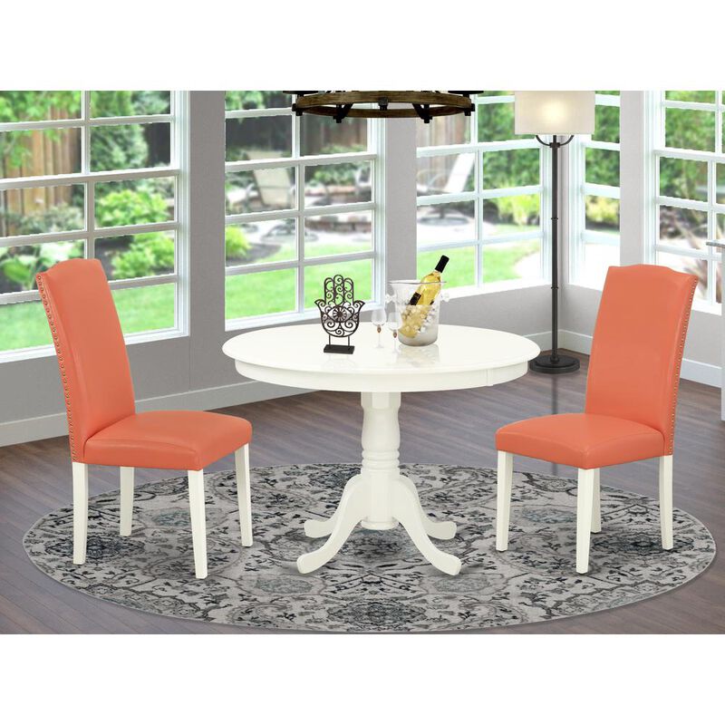 East West Furniture Dining Room Set Linen White
