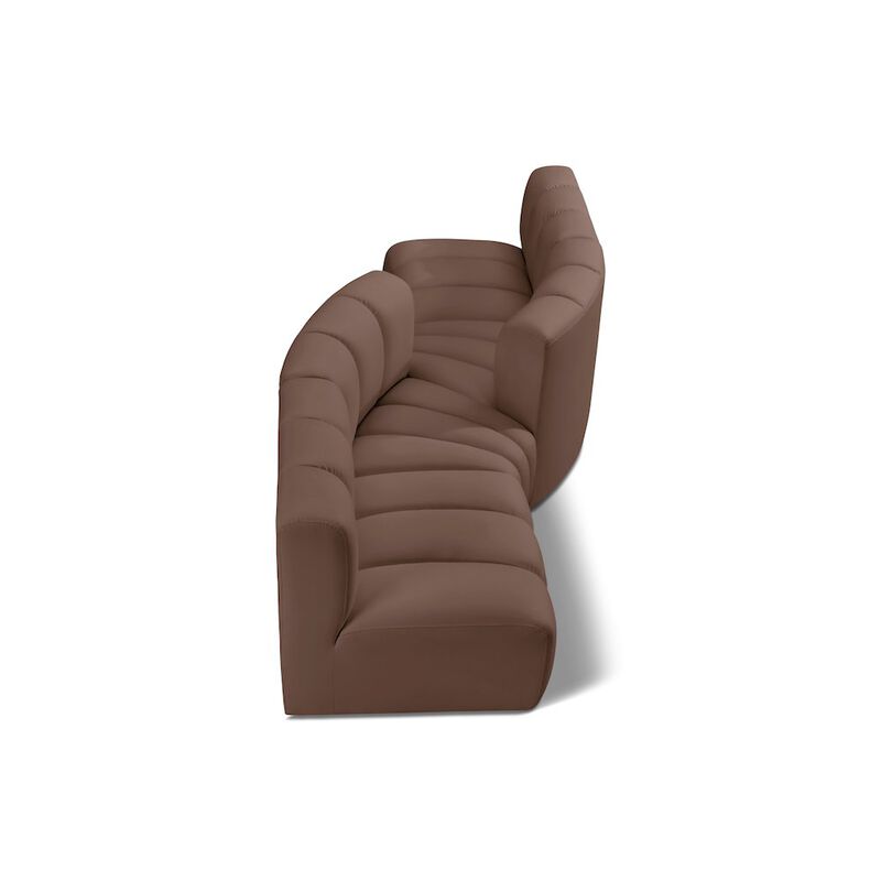Meridian Furniture Arc Brown Vegan Leather Modular Sofa
