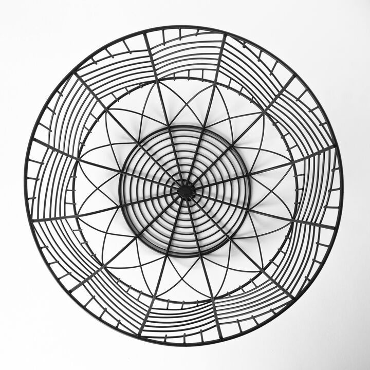 Modern Set of Two Chevron Metal Wire Bowls for Dining or Centerpiece