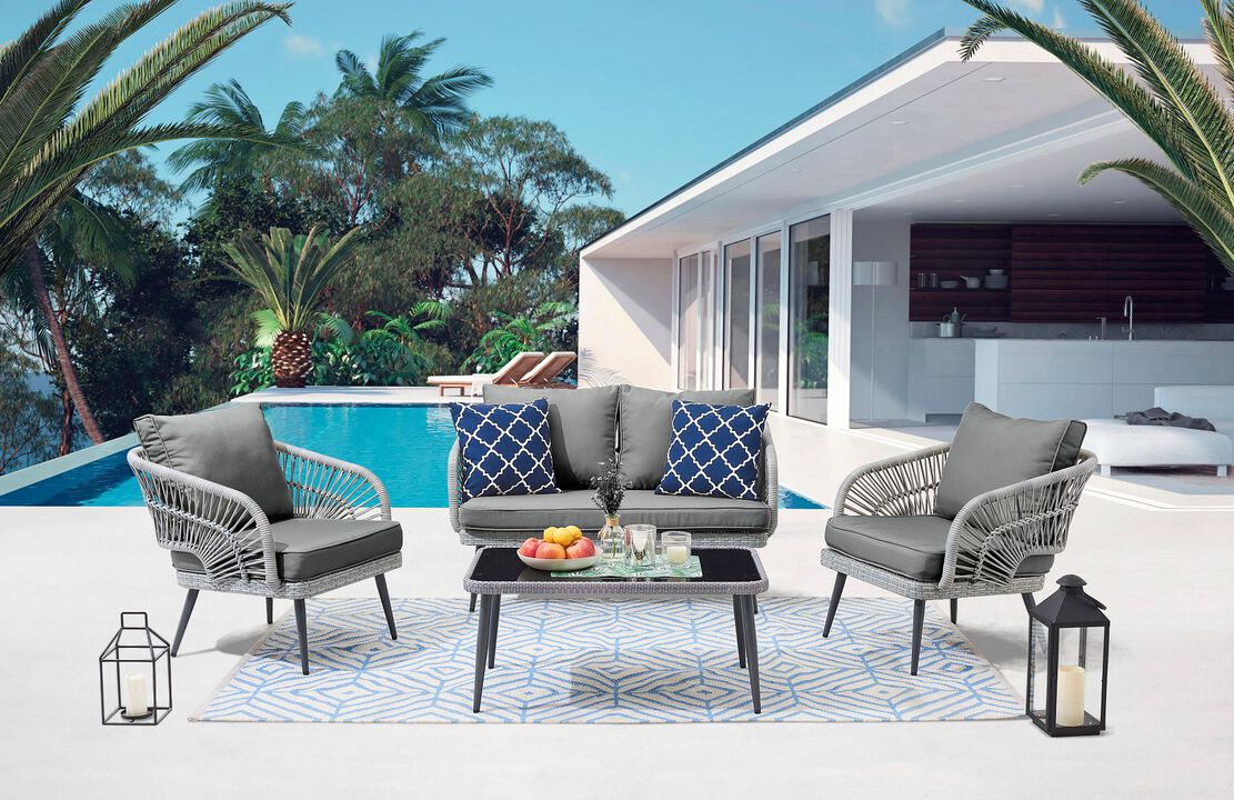 Riviera Gray Loveseat Patio Set