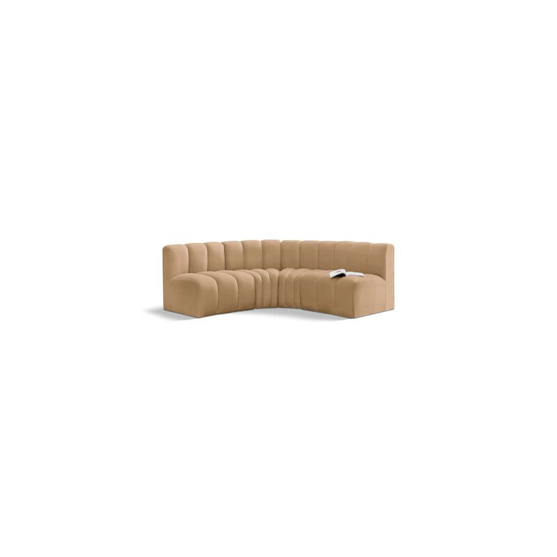 Meridian Furniture Arc Camel Velvet Modular Sofa