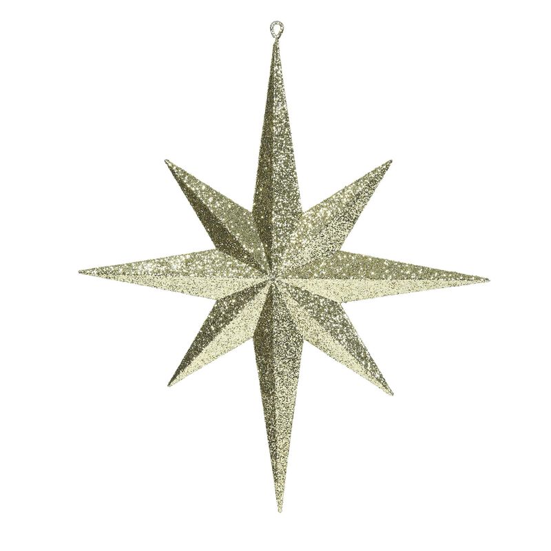 Vickerman 15.75" Gold Iridescent Glitter Bethlehem Star Christmas Ornament image number 0