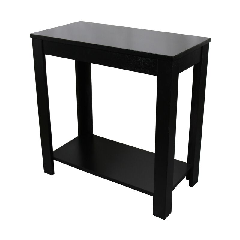 Hivvago 24 Inch Black End Table With Shelf