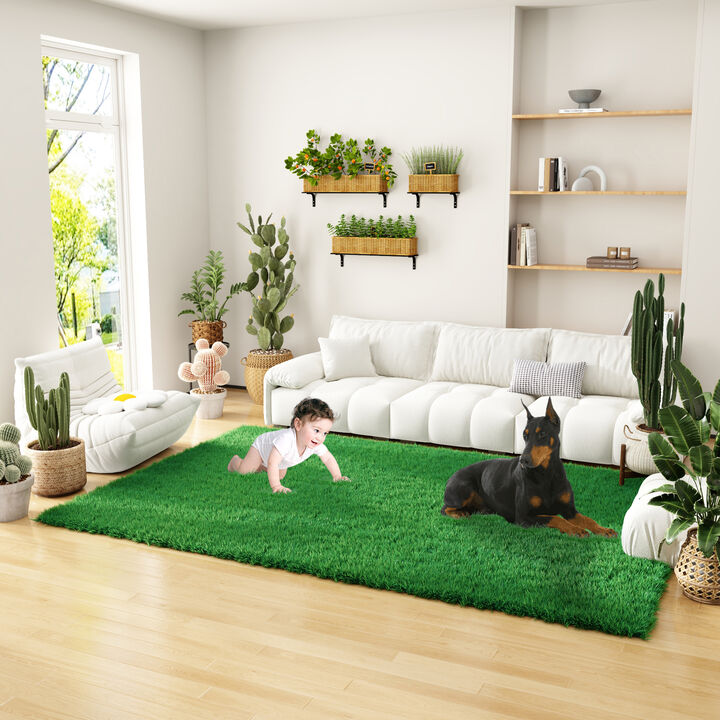 FUFU&GAGA Artificial Turf Grass Mat - 9.8FT x 6.6FT, Perfect for Gardens and Patios,Green