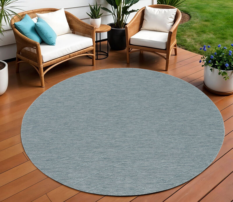 HomeRoots Round Geometric Indoor Outdoor Area Rug image number 1