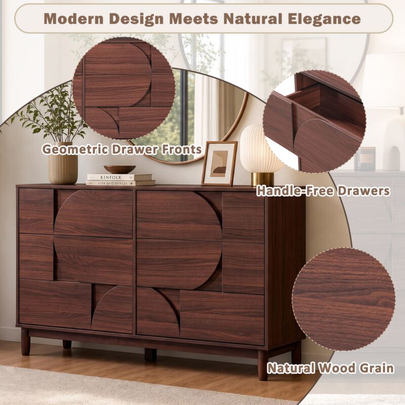 Crorn Mid Century 6-Drawer Dresser image number 3