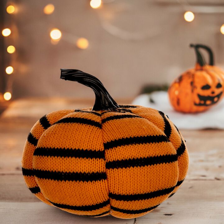 Set of 4 Decorative Pumpkins for Fall Décor, Halloween, and Seasonal Decorations