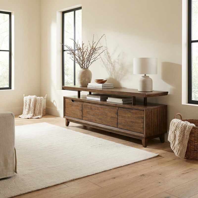 Liberty Furniture Bronze Spice TV Console with Solid and Manufactured Wood, Contemporary Style image number 2