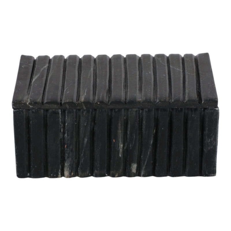7x4" Marble Ridged Box, Black image number 4