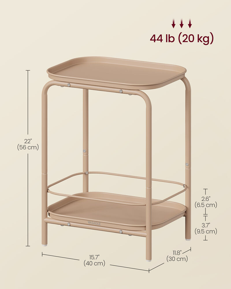 Storage Coffee Table with Metal Frame &ndash; 2-Tier Design with Functional Tray Top for Compact Spaces