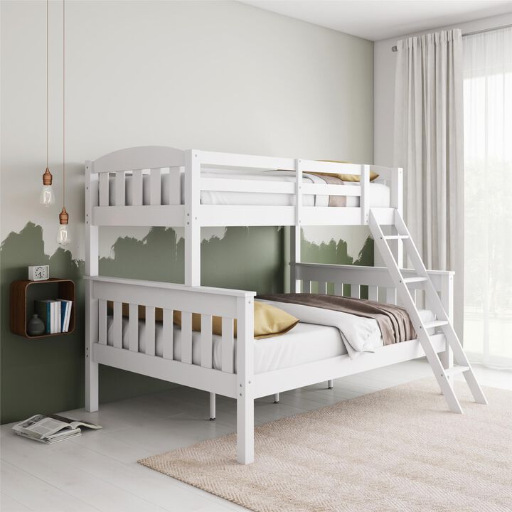 DHP Airlie Twin-Over-Full Bunk Bed with Ladder, White