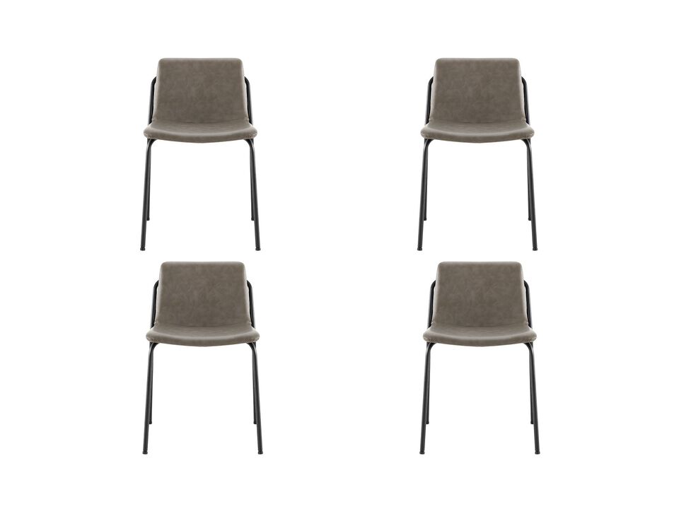 Modern PU Leather Metal Dining Chair, Set of 4