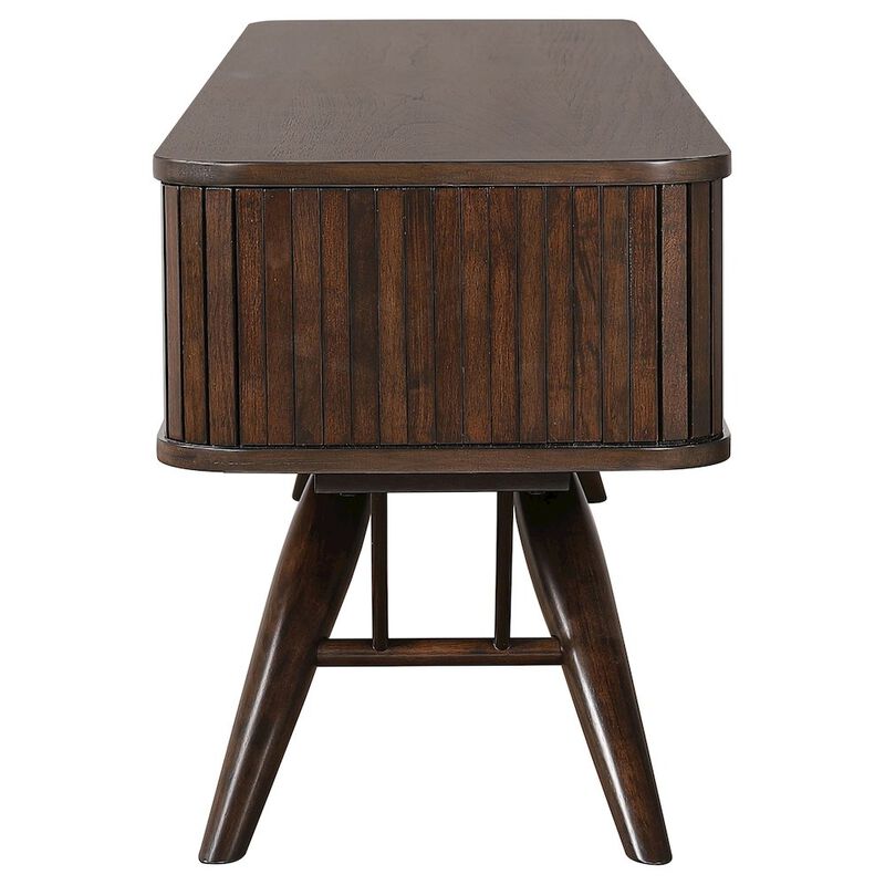 Coaster Co. of America Valna Wood 71 TV Stand with Sliding Doors Walnut