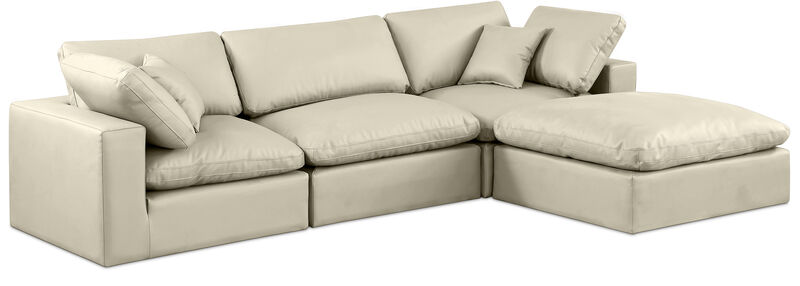 Meridian Furniture Comfy Cream Vegan Leather Modular Sectional