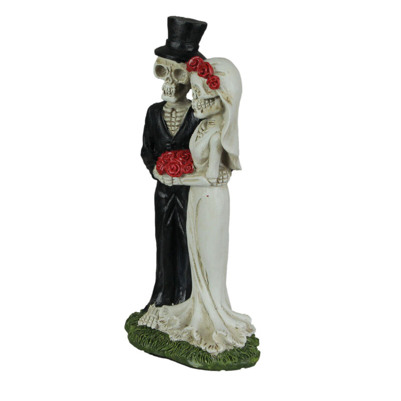 Love Eternal Skeleton Bride Groom Couple Figurine Wedding Decor Resin Statue image number 1