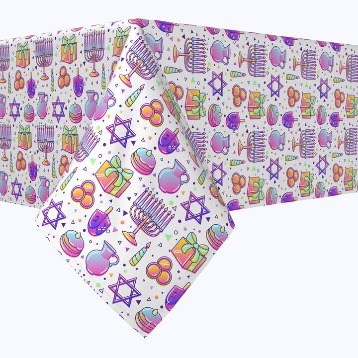 Fabric Textile Products, Inc. Square Tablecloth, 100% Polyester, Purple Tint Hanukkah
