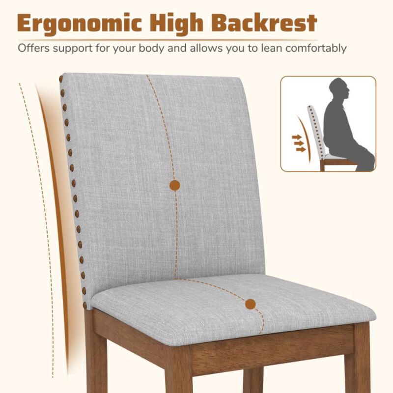 Hivvago Set of 2 Upholstered Dining Chairs with Padded Seat for Living Room