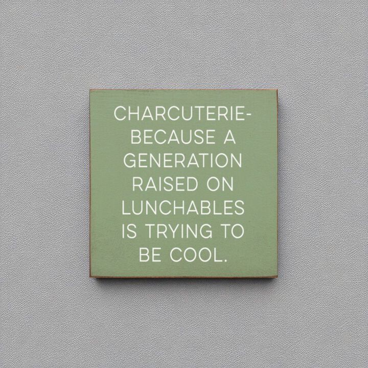Humorous Charcuterie Wood Wall Sign Funny Kitchen Decor for Food Lovers