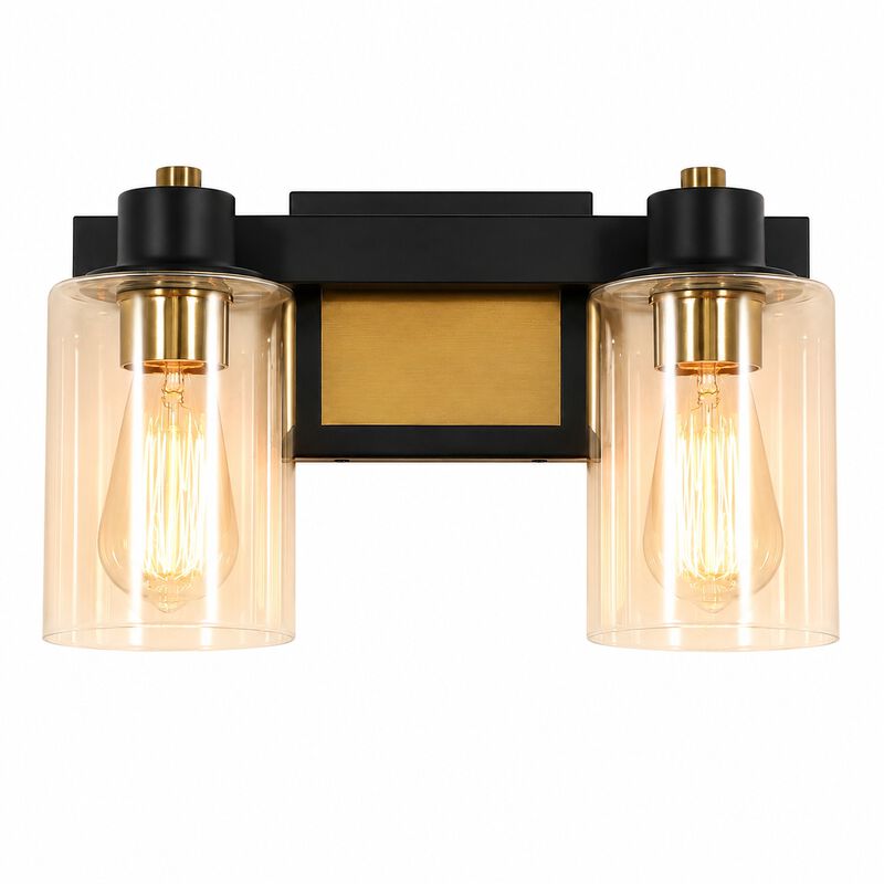 14" 2-Light Dimmable Indoor Wall Sconce with Clear Glass Shades image number 0