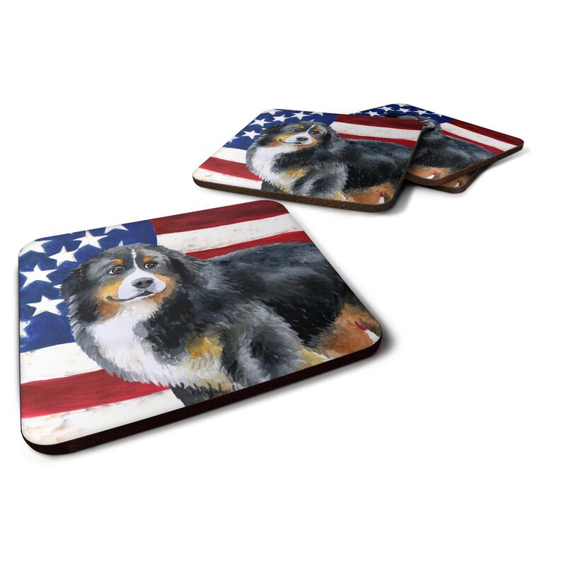 Caroline's Treasures Bernese Mountain Dog Patriotic Decorative coasters, Multicolor