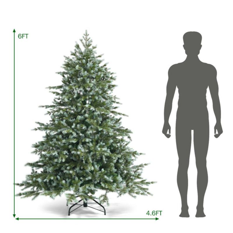 Hivvago 6 Feet Artificial Christmas Spruce Hinged Tree