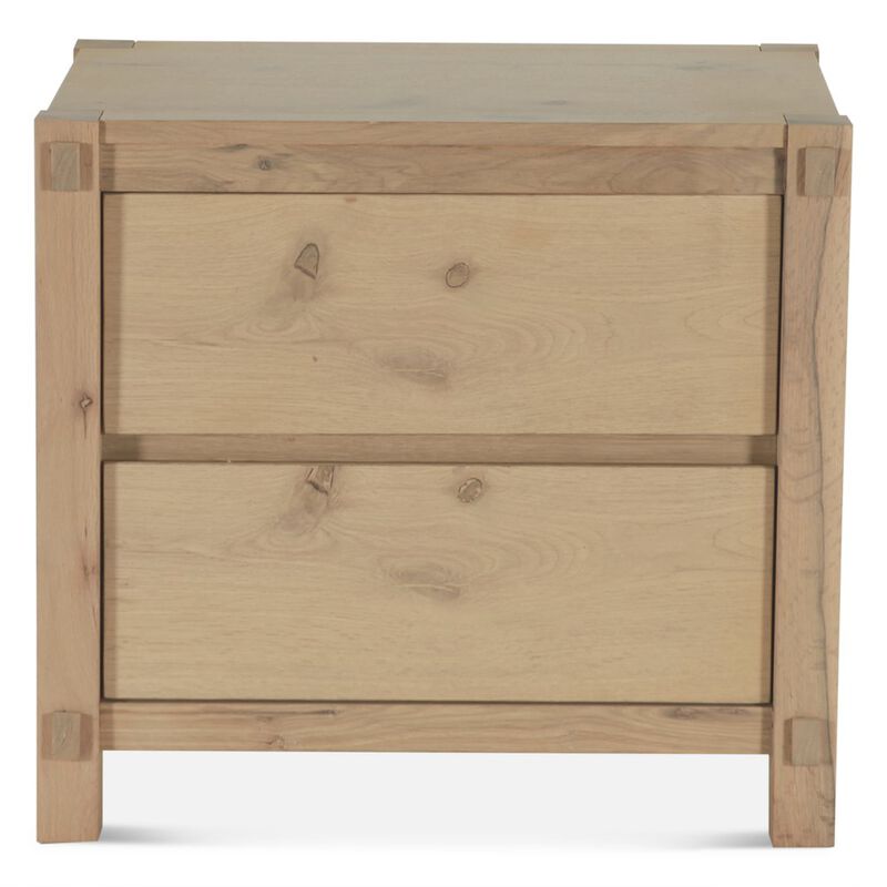 World Interiors Alpine Nightstand in Distressed Oak
