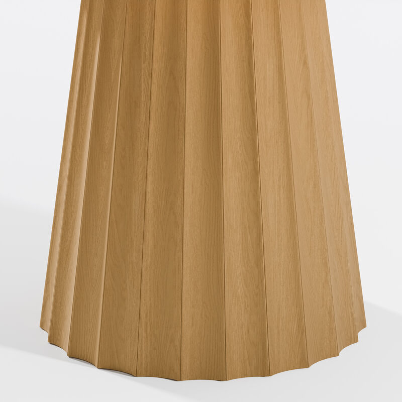 46 Inch Round Natural Wood Dining Table Seats 4-6 People, Suitable for Living Room and Dining Room