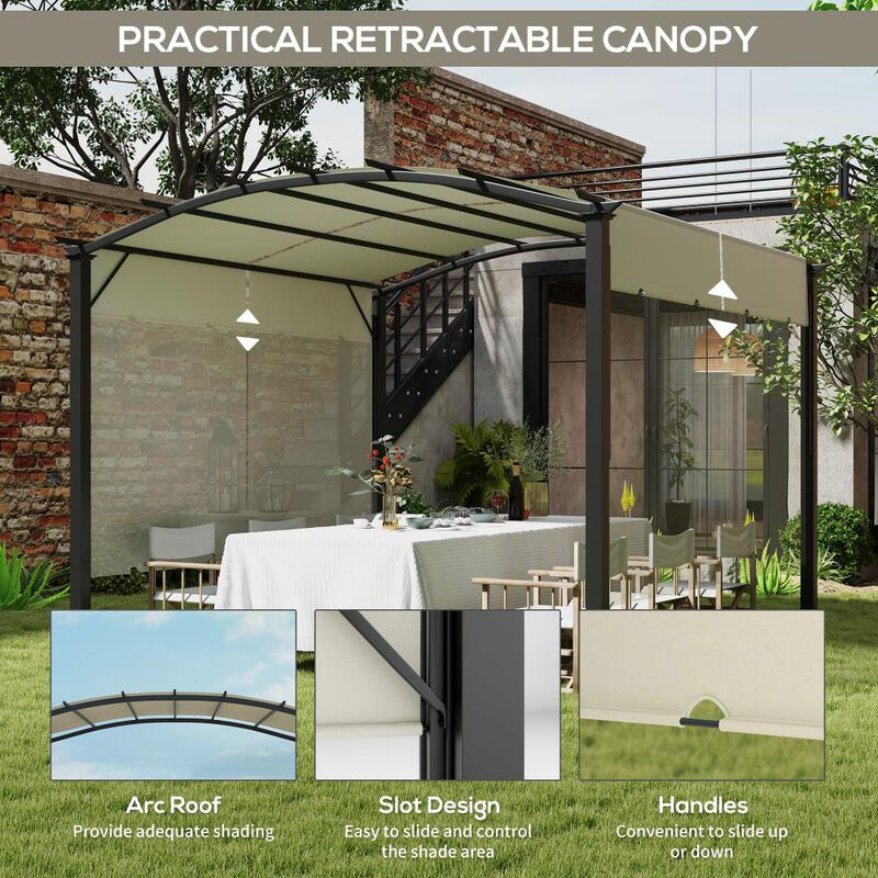 Hivvago Outdoor 11' x 11' Pergola with Adjustable Roof image number 4