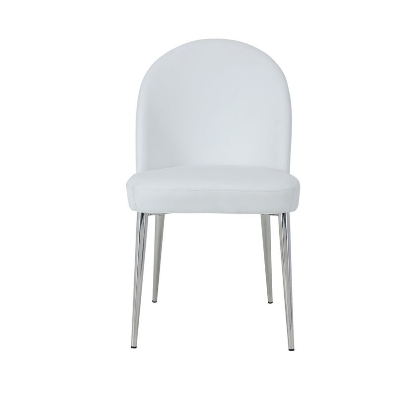 Pangea Home Vera Chair Faux Leather White- Set Of 2