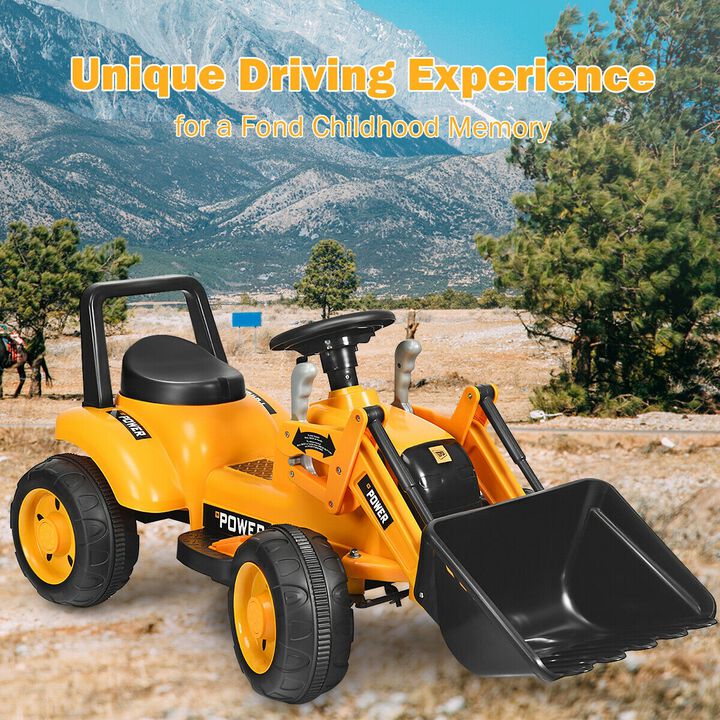 6V Electric Ride-On Excavator for Kids with Battery Powered Design