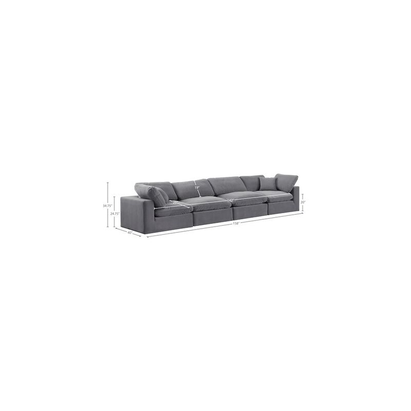 Meridian Furniture Comfy Grey Velvet Modular Sofa