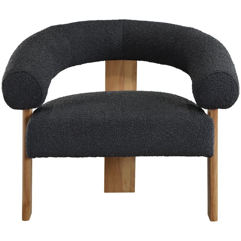 Meridian Furniture Winston Black Boucle Fabric Accent Chair