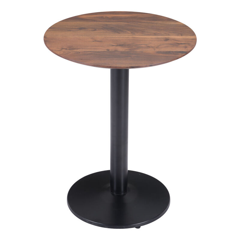 Hivvago 24 Inch  Black And Brown Round End Table