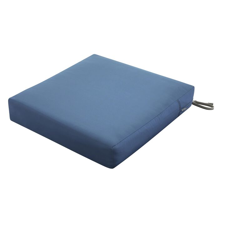 Classic Accessories Ravenna Seat Cushion, 25"W x 25"D x 5"Thick, Empire Blue