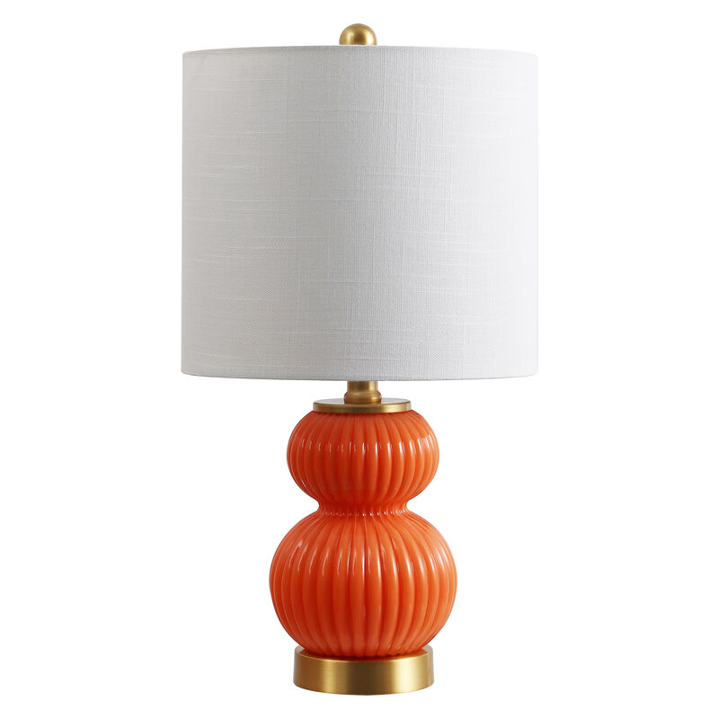 Daphne 20" Contemporary Transitional Metal/Glass Ribbed Gourd LED Table Lamp